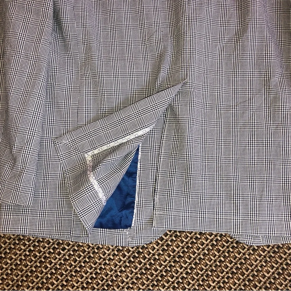 VINTAGE Johnson &Murphy Two-Bttn Sport Coat Suit Jacket Blazer Plaid Blue &Gray
